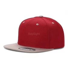 Baseball Cap Snapback Adjustable Flat Trucker Solid Plain Blank Mens Hip Hop Hat