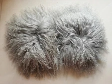 Winter Mongolia lamb Fur Cuffs Sleeves  For Jacket Coat Sweater black  pink gray