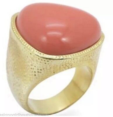 Chunky Coral  Ring Textured Cocktail Size 6 Stunning