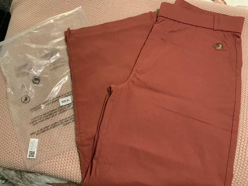 New In Bag Bronze Orange Wide Leg Ladies Pants XL