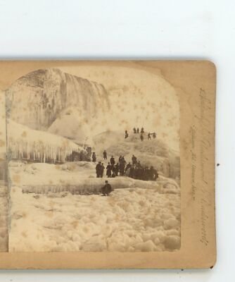 Ice Bridge Niagara Falls C. Bierstadt Stereoview