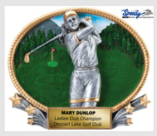GOLF FEMALE 1st PLACE AWARD CHAMPION 3D TROPHY PLAQUE LOW GROSS NET MVP WINNER