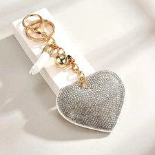Gray Heart Shape Keychain Handbag Pendant Keychain Pendant Bag Charm Gift Women