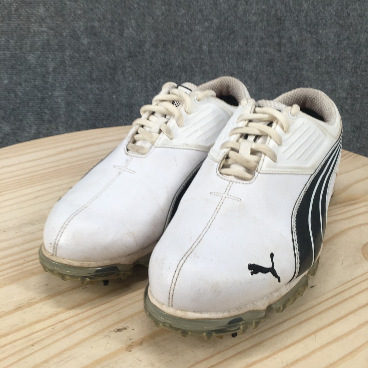 Puma SmartQuill ArchTec Leather Cleated Athletic Golf Shoes White Black Mens 10 Puma Mens AVANT Tour Golf Shoes - Puma White/Brown Mushroom  main image 3