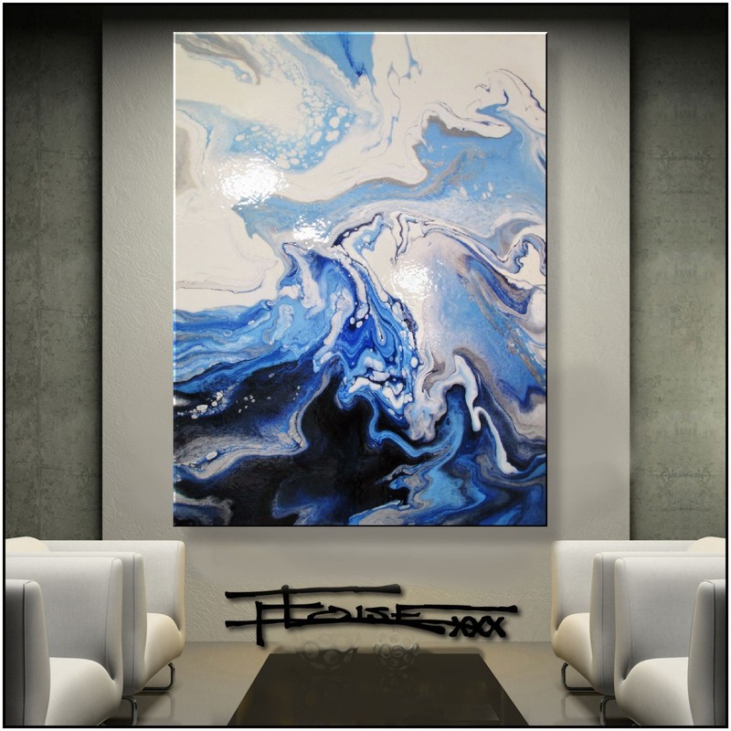 Abstract Painting Modern Canvas Wall Art Large, Framed, Resin, US ELOISExxx