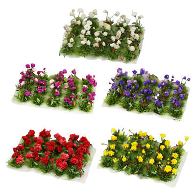 DIY Miniature Mini Flower Cluster Model Railway Garden Grass Scenery Diorama