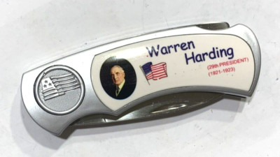 WARREN HARDING-29th President-Fighter Plus Folding Lockback Collect.POCKET KNIFE