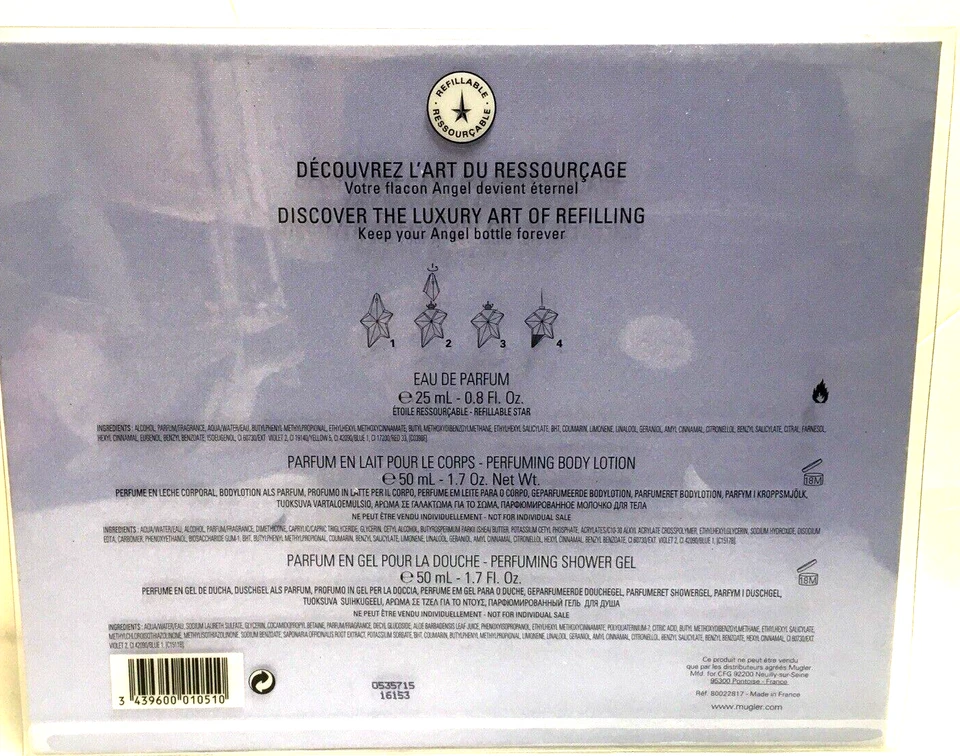Thierry Mugler Angel Botella Perfumada Agua Recargable Mujer 0.8 EDP+1.7 BL+sh... Foto 3 de 3