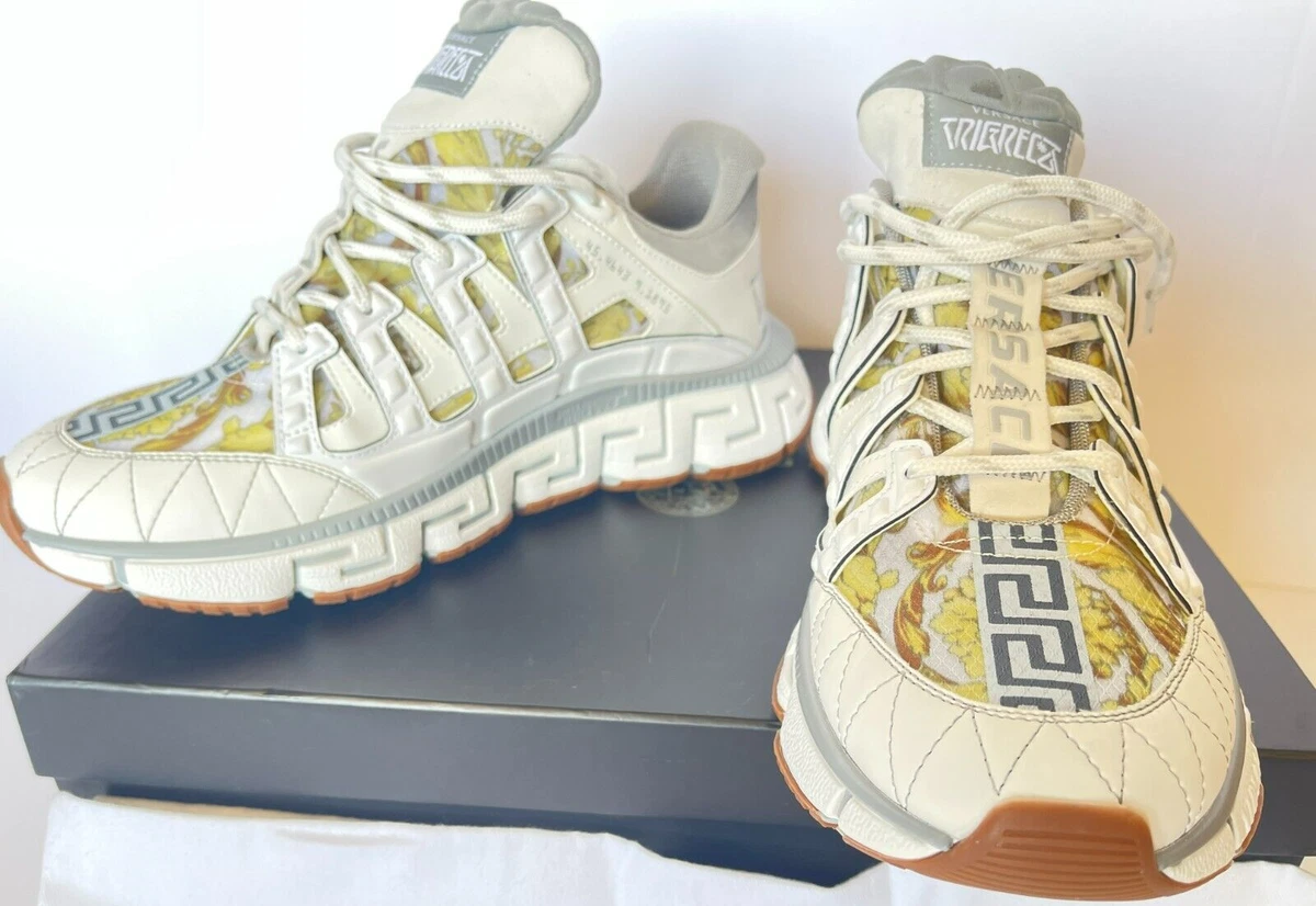 VERSACE Trigreca Barocco Printed Low Top Trainer Sneakers Women 41 US 11