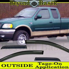1997-2003 Ford F150 Extended Cab 4Pc Smoke Door Vent Visors Window Rain Guards