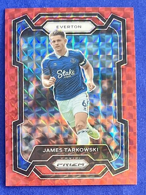 James Tarkowski 2023-24 Panini Prizm Premier League RED MOSAIC #254 EVERTON