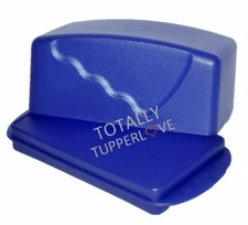 Tupperware Butter or Cheese Dish 1 Pound Large Keeper Tokyo Blue Impressions NEW
