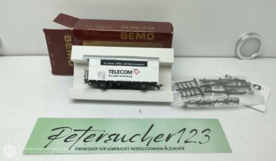 BEMO H0m DC 2283 131 Gedeckter Güterwagen Werbewagen ''TELECOM'' / RhB / OVP