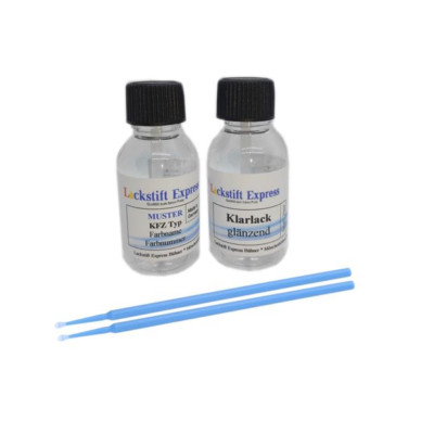 TRISTARcolor Autolack Lackstift Set Für VW/Volkswagen LD7X Platinum Grey Metallic Basislack Klarlack Je 50ml