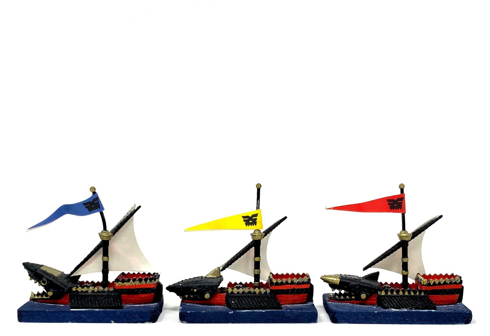 Games Warhammer Man O' War Khorne Fleet Ships x7 (Painted