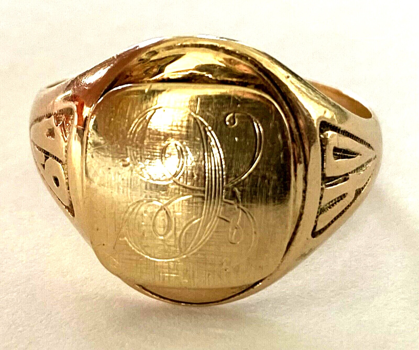 14K Solid Yellow Gold Initial Script Letter Monog… - image 3