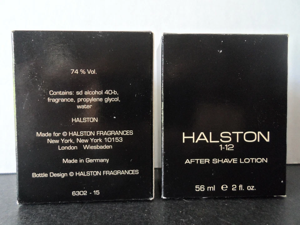 Halston 1-12 After Shave Lotion 2 oz /56 ml lot of 2 ,Vintage ,Made in Germany   - Image 2 of 2
