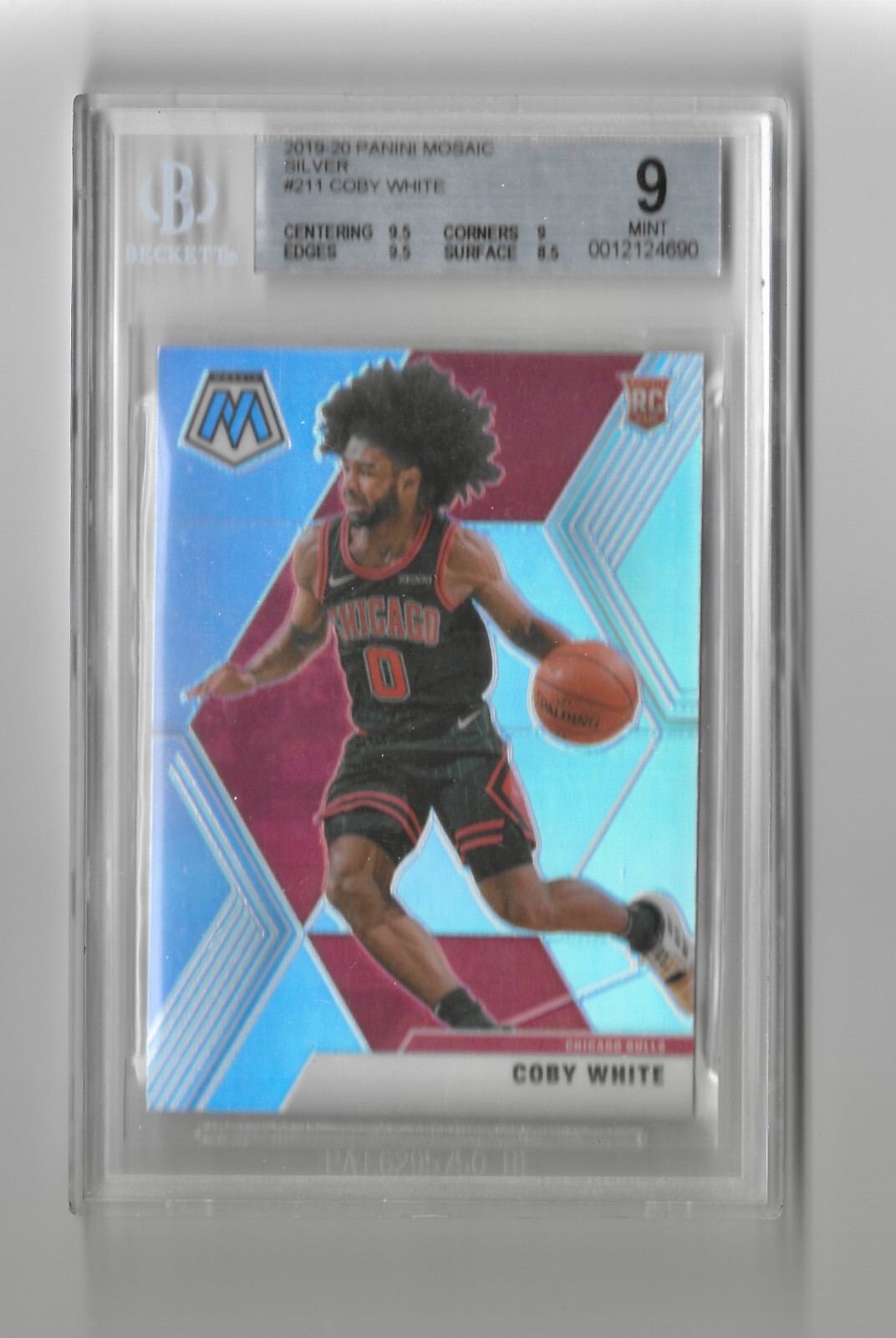 2019-20 Panini Mosaic Coby White RC Silver Prizm BGS 9 #211