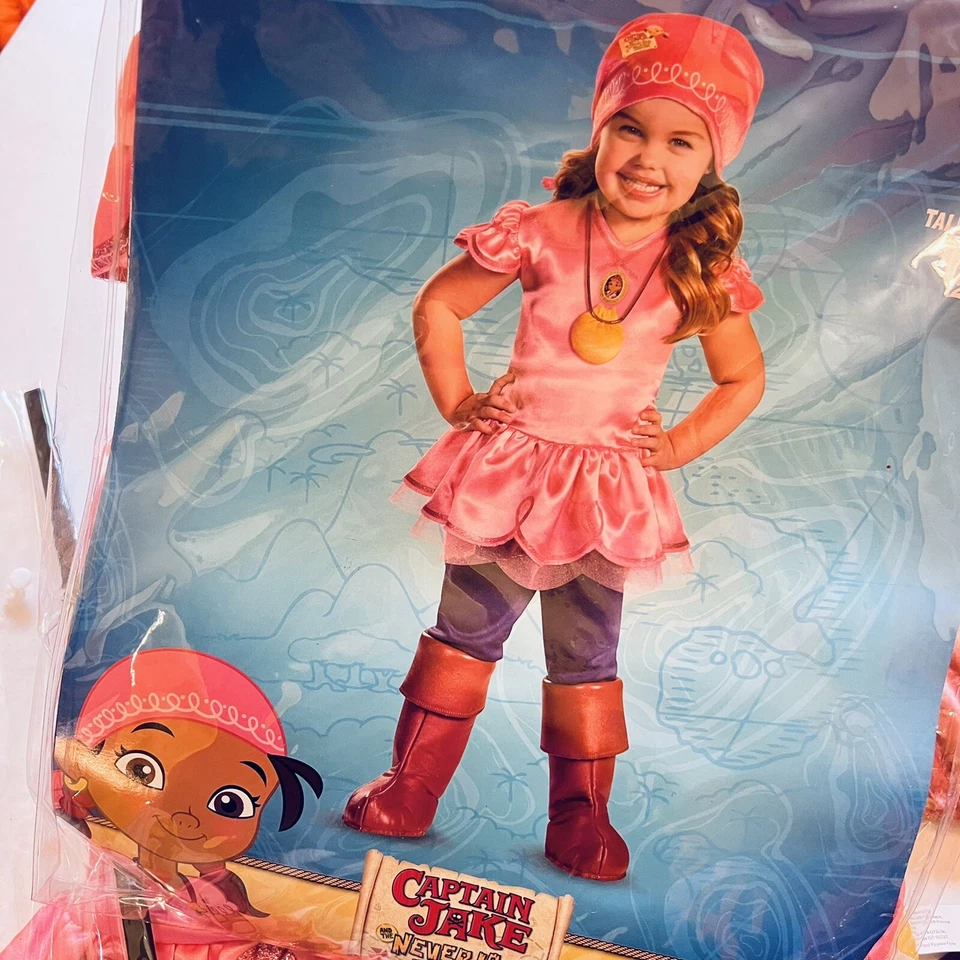 Disney Junior Izzy Niña Disfraz Jake y los Piratas del País de Nunca Jamás Talla 2T NUEVO Foto 3 de 4