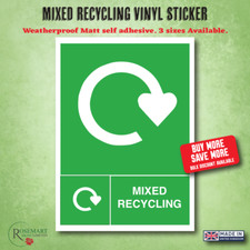 Mixed Recycling Waste Recycling bin vinyl stickers.