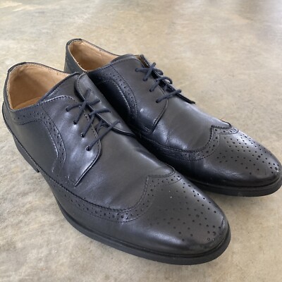 Sebago Elbrus Wing Tip Dress Casual Shoes Men's 8 Black Leather Stock No. 5641