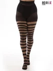 Pamela Mann Fishnet Stripe Opaque Tights Hosiery Grunge Punk Retro