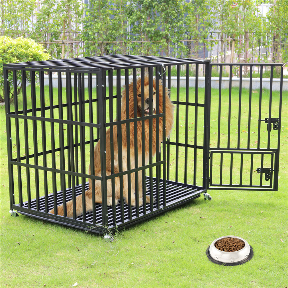 Heavyduty In/Outdoor Large Steel Dog Crate Cage Pet Kennel House with