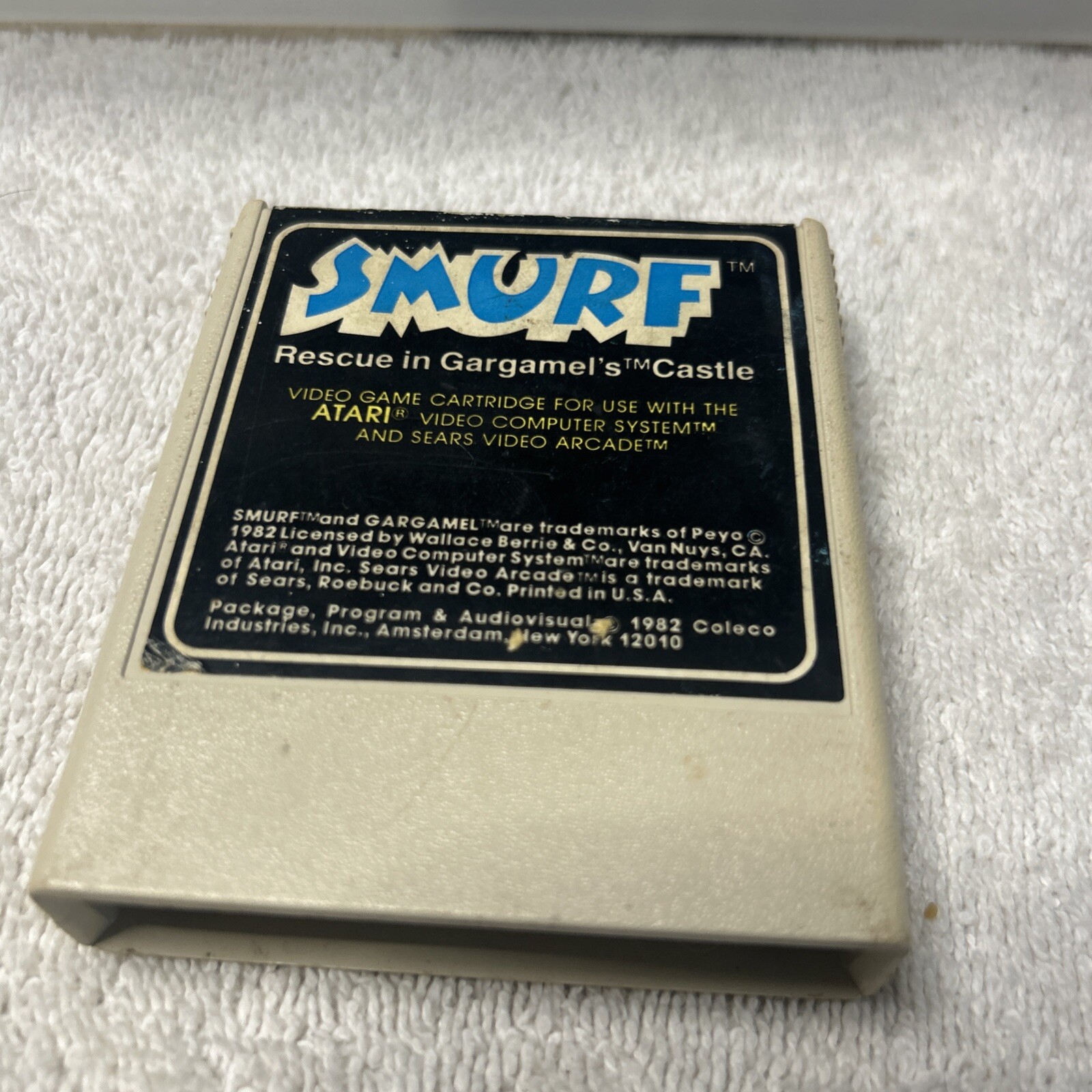 SMURF Rescue In Gargamel's Castle Atari 2600 Game cartridge untested
