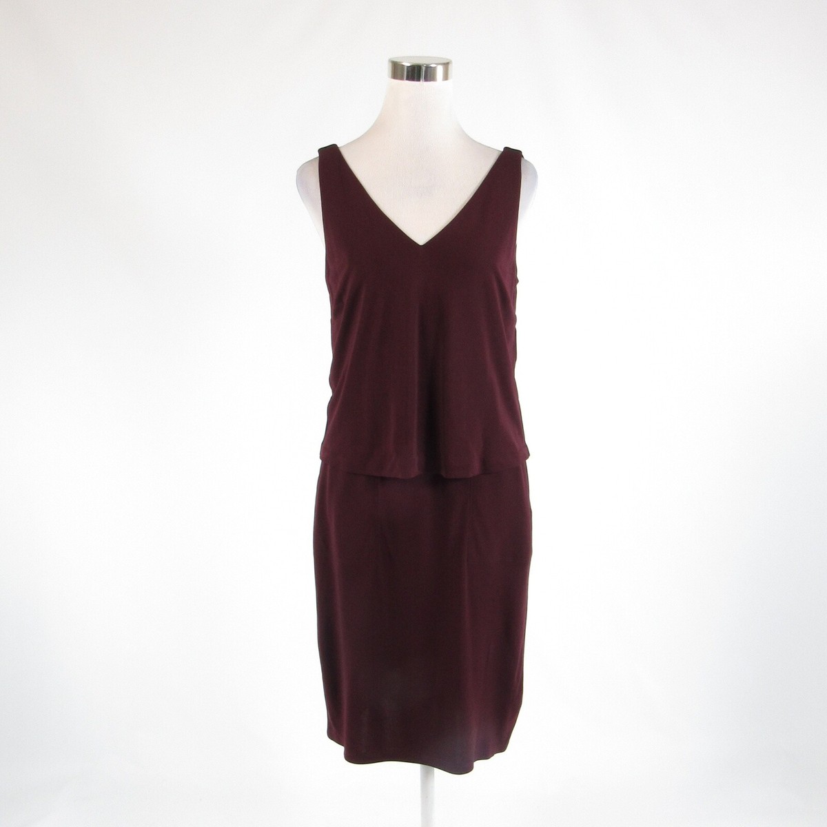 dark purple sheath dress INSPIRE CHIC Women's Asymmetrical Neckline Long Sleeve Wear to Work Sheath Dress X-Large Dark Purple