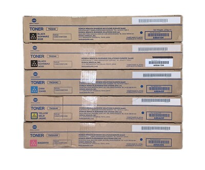 5 x Original Toner Konica Bizhub C258 C308 C368 / TN324K TN324AC TN324AM TN324AY