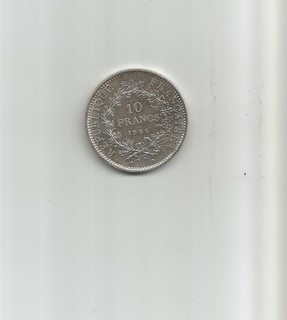 10 FRANCS HERCULE 1966 SILVER