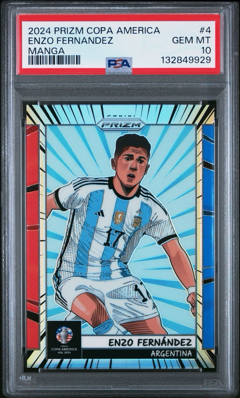 2024 Prizm Copa America | Enzo Fernandez | Manga | PSA 10 | Chelsea | Argentina