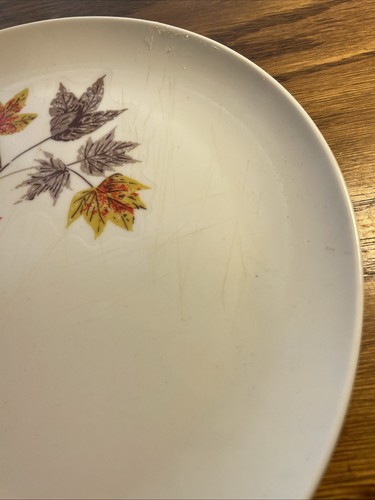 *VINTAGE* SUN-VALLEY MELMAC Leaves design 7 Dinner Plates - Picture 5 of 5