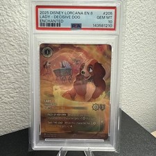 2025 DISNEY LORCANA EN 8-REIGN OF JAFAR ENCHANTED LADY - DECISIVE DOG PSA 10