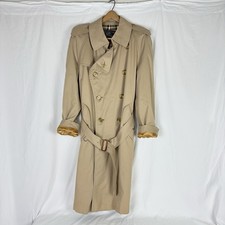 Vintage Burberry Trench Coat Men's 50R Nova Check Golden Sleeve Lining 1980s