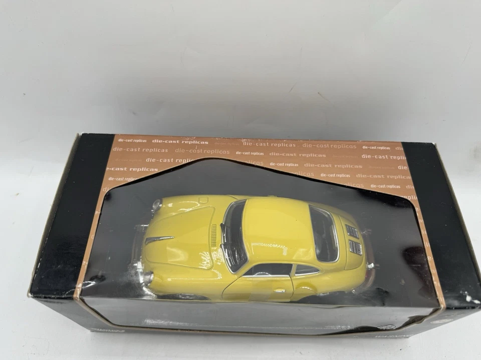 1961 Porsche 356B жесткий мотор макс масштаб 1/24 литая модель желтый открытая коробка - Изображение 2 из 4