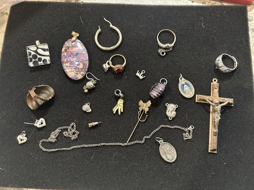 Vintage Mod New Mixed Lot Costume Jewelry Craft Repurpose Wear Repair Cross