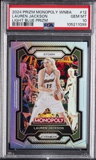 2024 PANINI PRIZM MONOPOLY WNBA LIGHT BLUE PRIZM LAUREN JACKSON 46/199 PSA 10