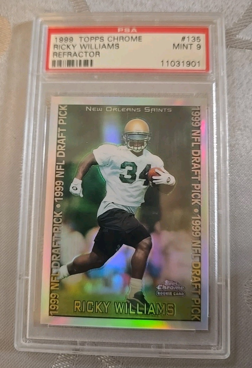 1999 Topps Chrome Ricky Williams Refractor #135 PSA 9 MINT RC!