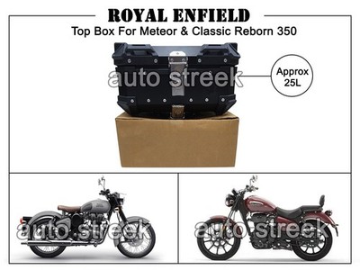 Für Royal Enfield Classic Reborn & Meteor 350 Pannier Top Box Schwarz 25L