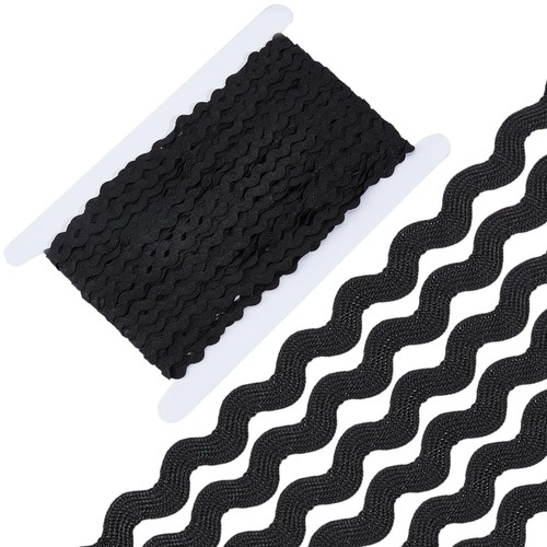 GORGECRAFT 27 Yard Wave Bending Fringe Lace Trim 0.2 Inch Rick Rack ...