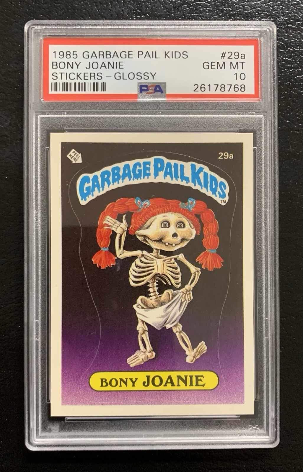 1985 Garbage Pail Kids OS1 Bony Joanie 29a PSA 10 GEM MINT-RARE GLOSSY AWARD TWT