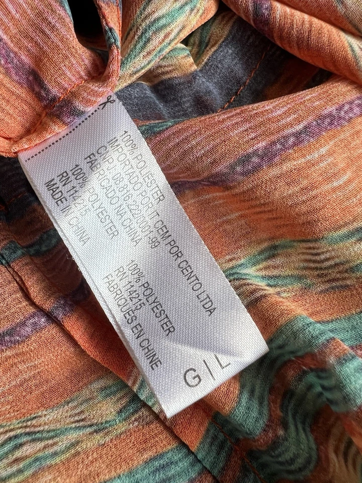 VIX Por Paula Hermanny Naranja Multicolor Natación Cubre Talla Grande Boho Playa Foto 3 de 4