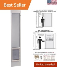 Aluminum Pet Patio Door, Adjustable Height 77-5/8" to 80-3/8", 15" x 20" Flap...