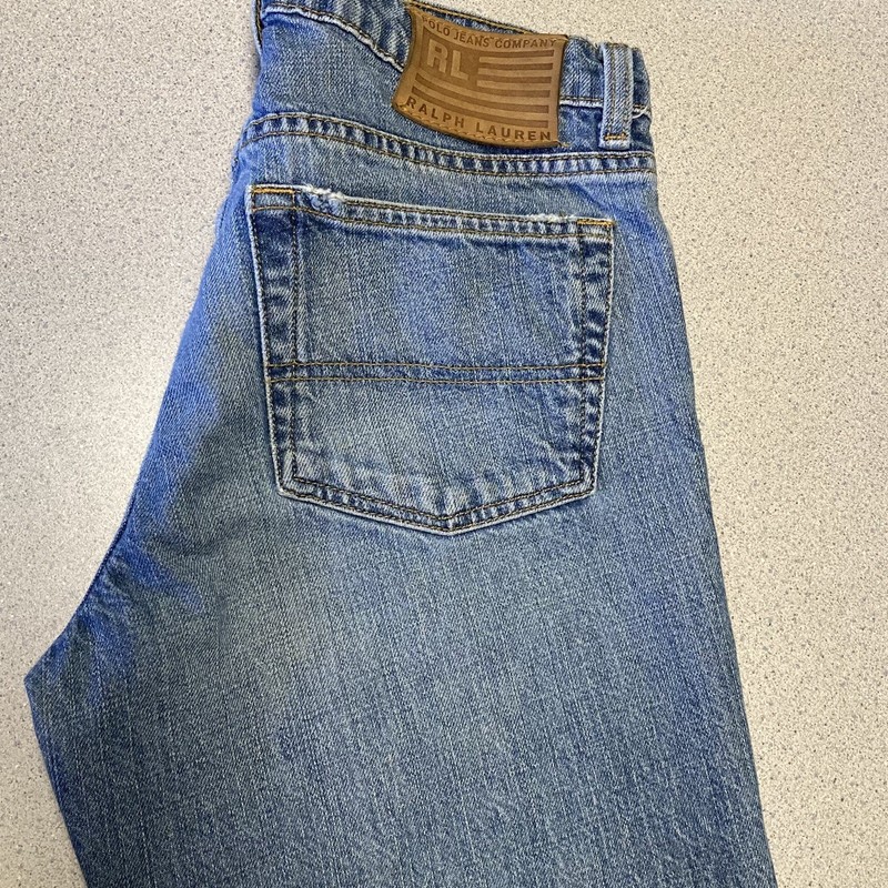 Ralph Lauren Polo Jeans Womens sz 8 Blue Denim Kelly Wide Leg Hem