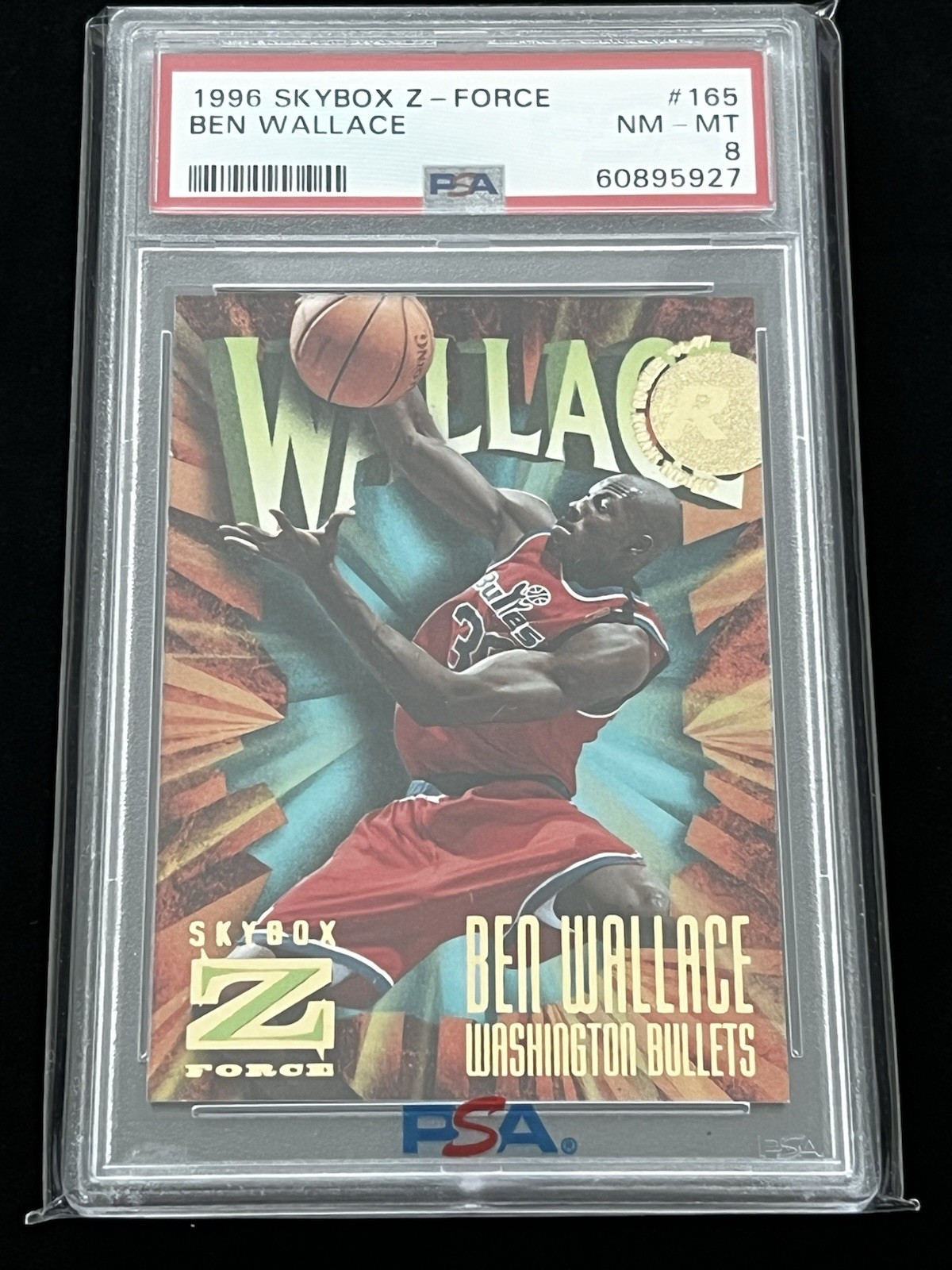 1996-97 1996 SKYBOX Z-FORCE BEN WALLACE RC #165 ROOKIE PSA 8 NM-MT