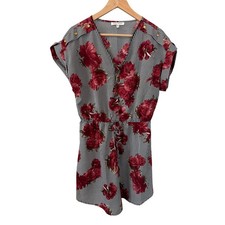 Speed Control NY Floral Dress Striped Gold Button Accents Women's XL