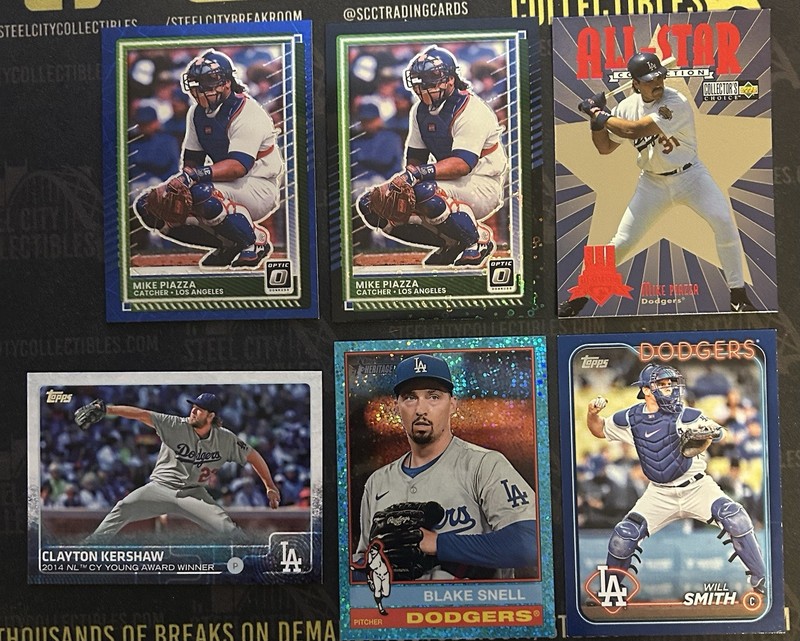 Six Card Lot Los Angeles Dodgers Various Players & Years