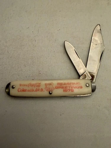 Vintage Coca-Cola Advertising Pocket Knife – Seasons Greetings 1978