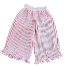 NWT Janie and Jack Girls Pleated Culottes Pants Sz 3 Pink Bow Waist Girly Fancy